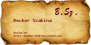 Becker Szabina névjegykártya